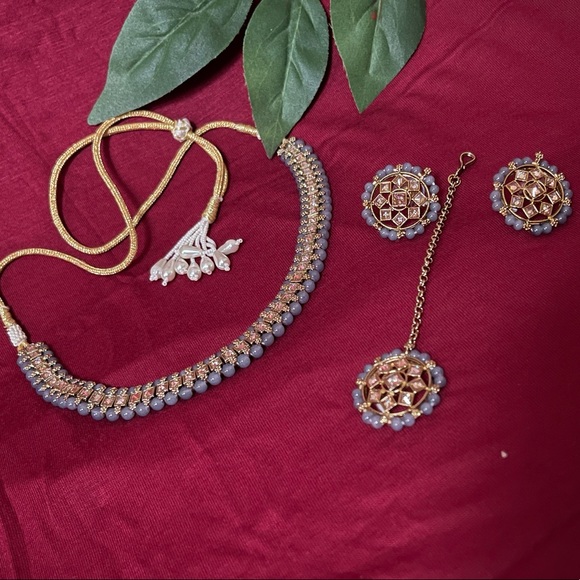 Indian Choker Necklace Set - Picture 8 of 8